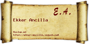Ekker Ancilla névjegykártya